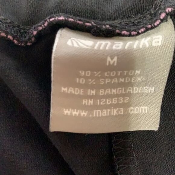 Marika Tek Cropped Workout Yoga Legging Pants - Black/Lilac, Sz Med Poly/Spandex - Picture 5 of 6